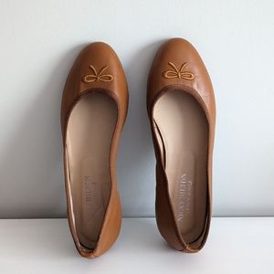 French Sole x Nicky Hilton Leather Kathy Ballet Flat in Praline